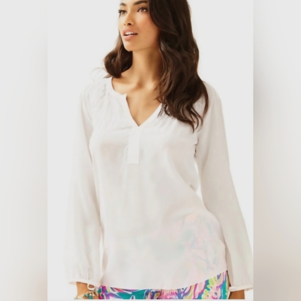 Lilly Pulitzer NADIA White Blouse